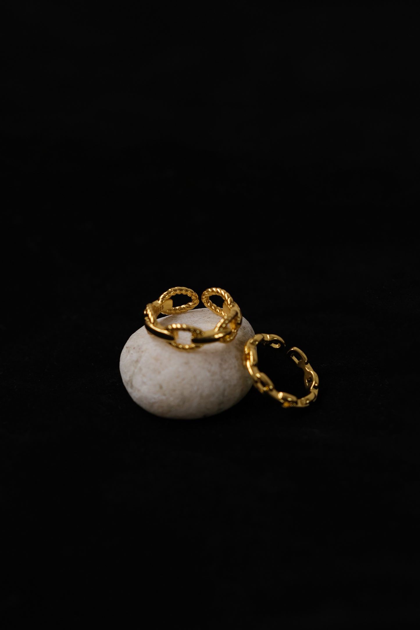 French style chain ring in Gold Vermeil