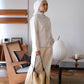 Loose and Slim Drape Slacks in Cream White