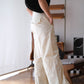 Loose and Slim Drape Slacks in Cream White