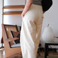 Loose and Slim Drape Slacks in Cream White