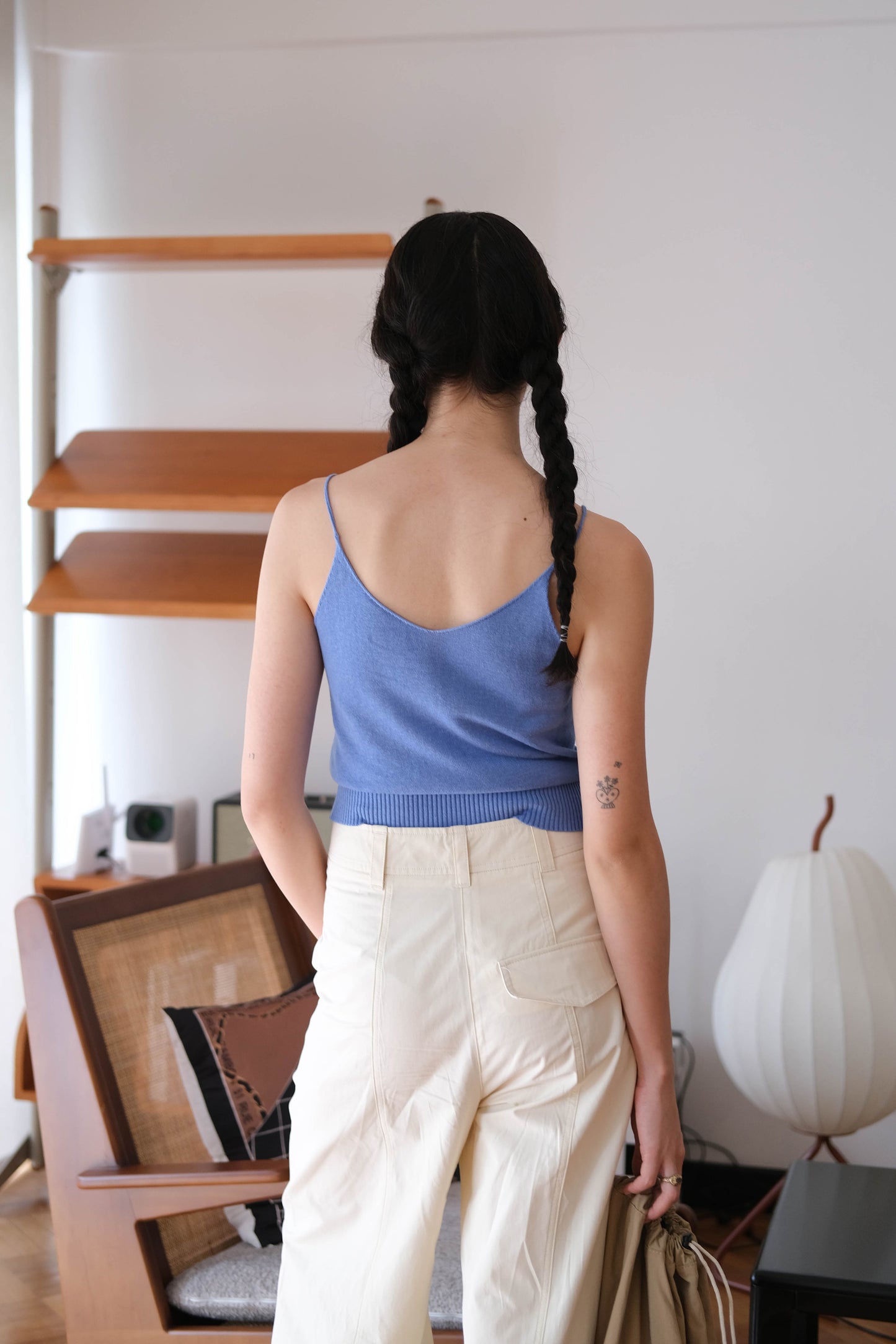 Small linen camisole vest in blue
