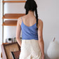 Loose and Slim Drape Slacks in Cream White