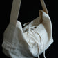 Lace canvas bag cream white
