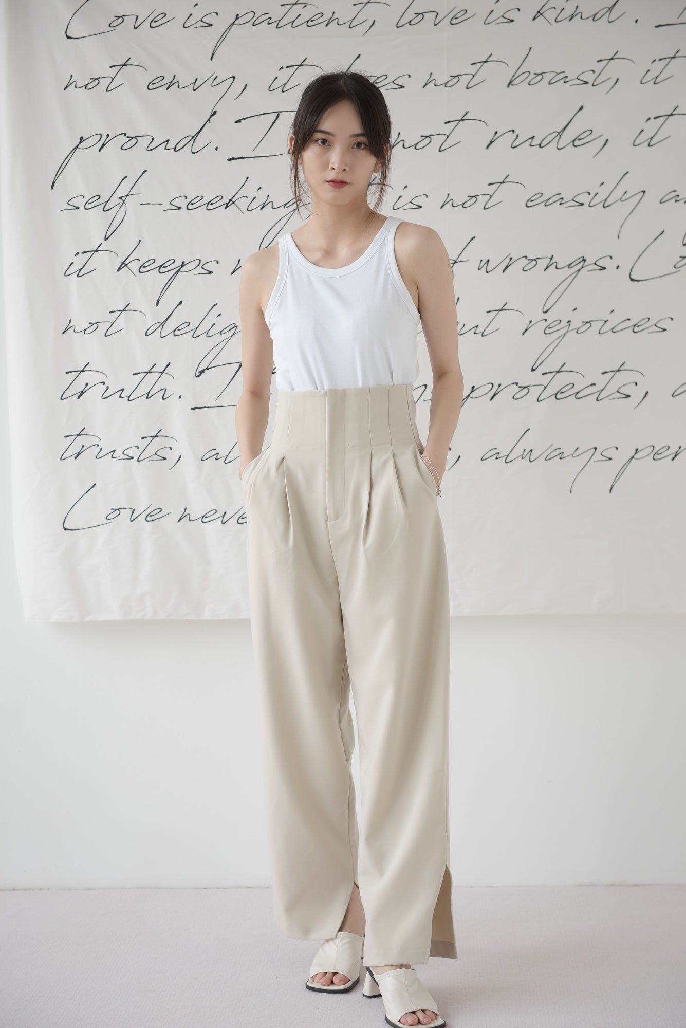 SEAUR Women's Casual Wide Leg Belted Palazzo Pants High Waist Business Work  Trouser with Pocket