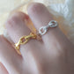 French style chain ring in Gold Vermeil