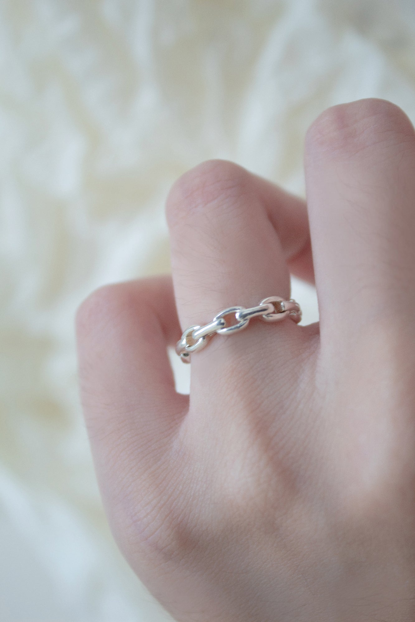 Mini french style chain ring in Gold Vermeil – S A O U