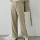High waist wide leg suit trousers in khaki