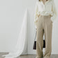 High waist wide leg suit trousers in khaki