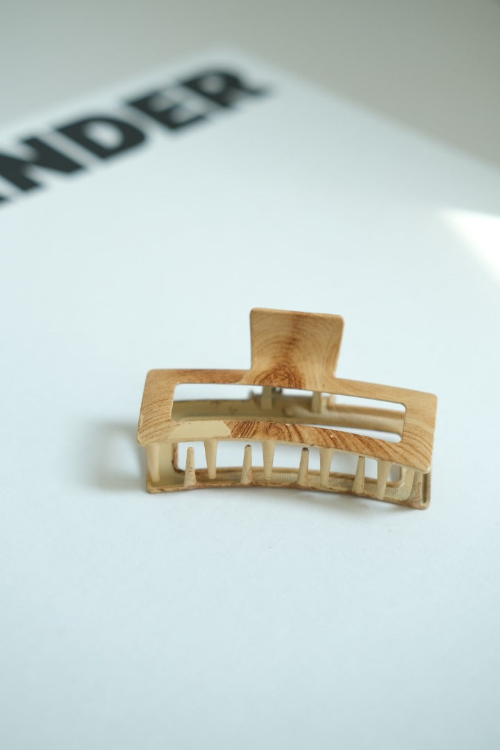 Wood color hairpin - square